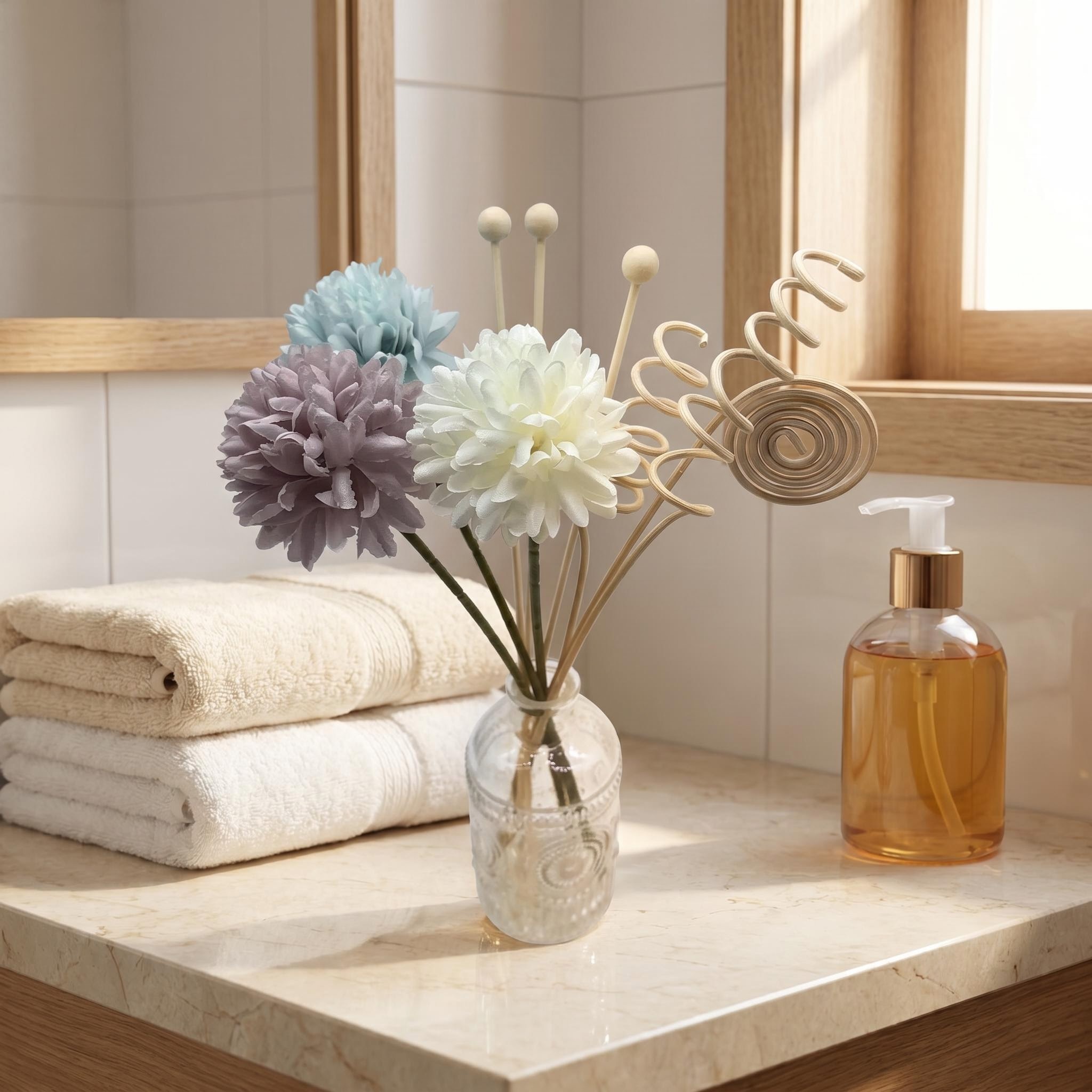 Home Fragrance Aroma Set - diy diffuser sticks set, artificial flower