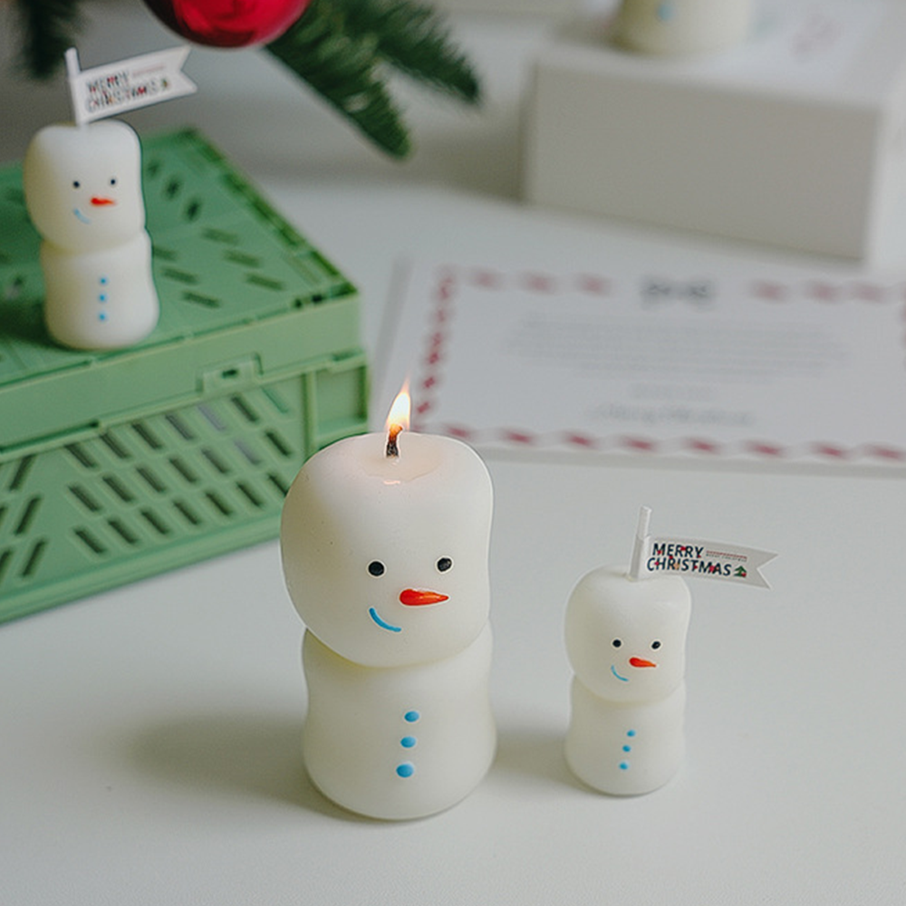 1Pc Cute Snowman Scented Candl - Home Fragrance English Pear And Freesia 리뷰 및 가격