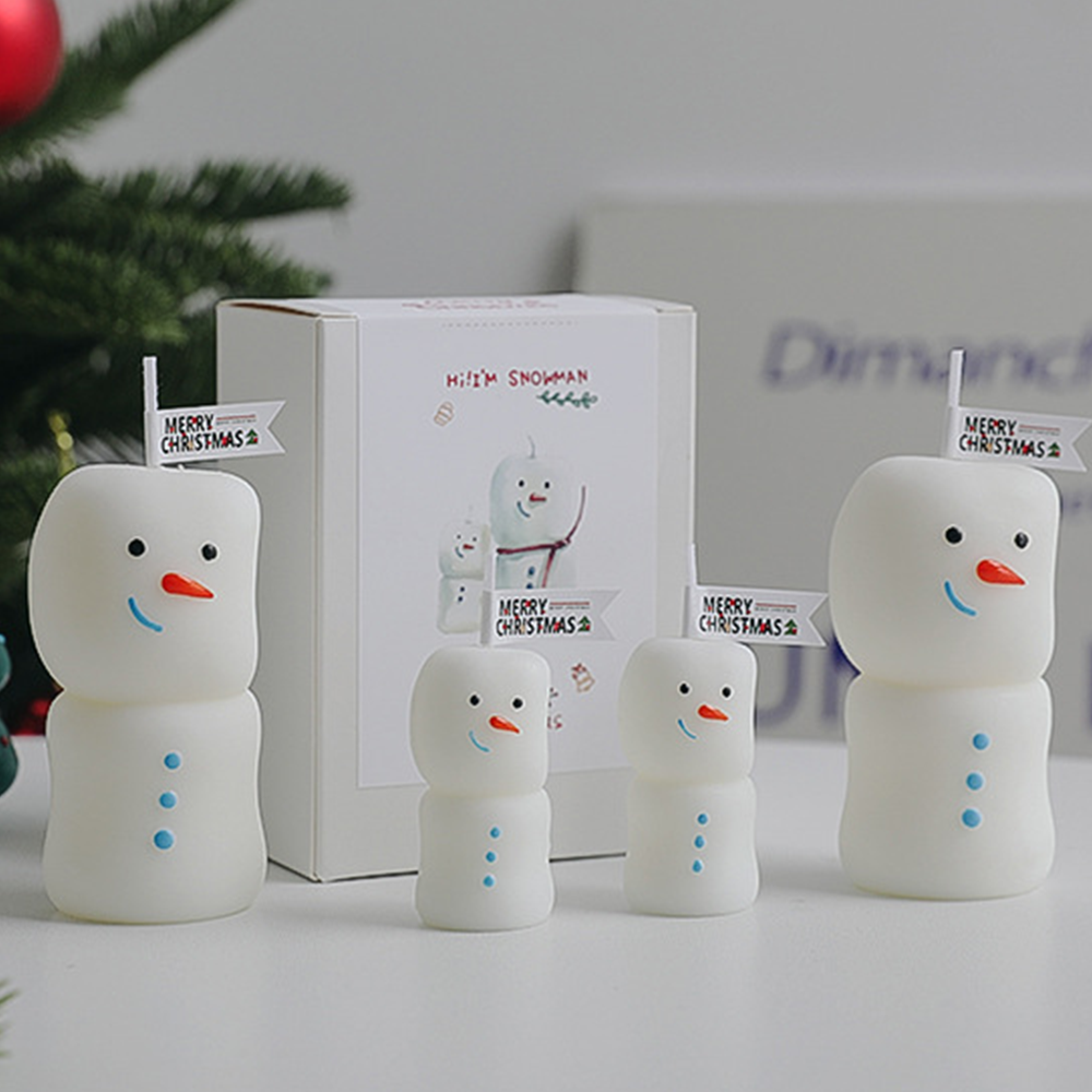 1Pc Cute Snowman Scented Candl - Home Fragrance English Pear And Freesia 리뷰 및 가격
