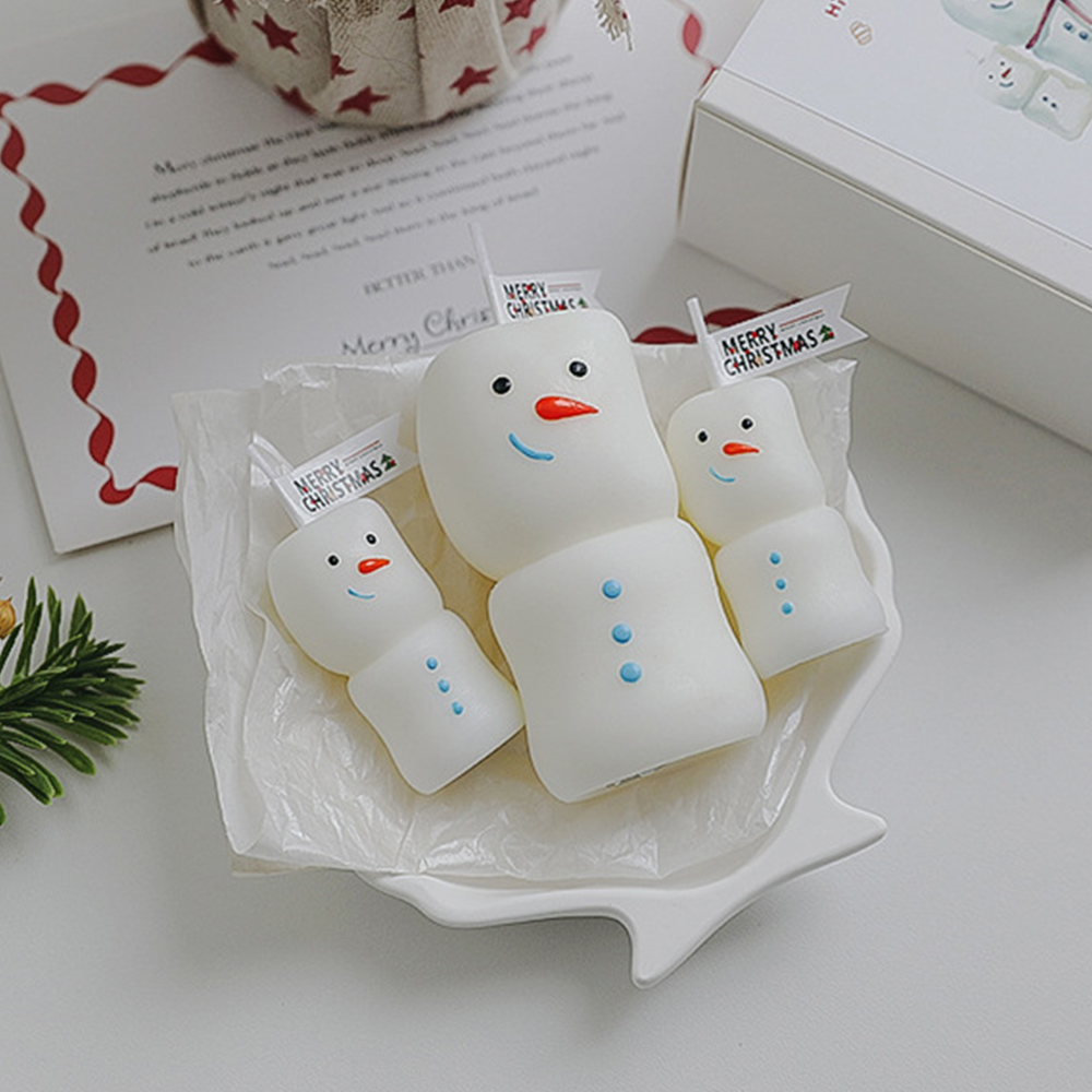 1Pc Cute Snowman Scented Candl - Home Fragrance English Pear And Freesia 리뷰 및 가격