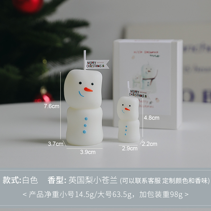 1Pc Cute Snowman Scented Candl - Home Fragrance English Pear And Freesia 리뷰 및 가격